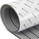 Abahub EVA Foam Boat Decking 96''x36'' Self-Adhesive Faux Teak Marine Flooring Sheet Traction Pad for Boats Surfboard, Gray with Black Seam Lines, SBD2401