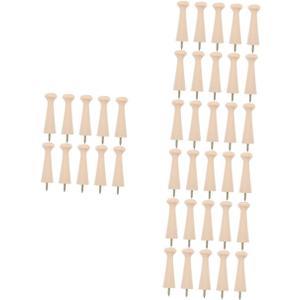 4sets Wooden Wall Hook Pegs Shaker Style Solid Wood Coat Hooks Enhance Aesthetics Easy Wall Mount 10pcs*4