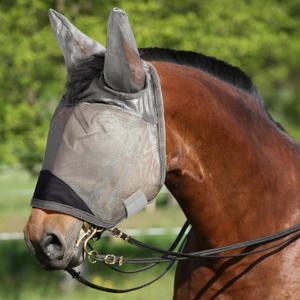 Horse Fly Mask, Super Comfort Fly Masks for Horses, Adjustable UV Protection Breathability Horses Fly Masks with Ears, Pony Mini Equine Fly Mask for Miniature Foal Draft Cob Srabian Full (Gray, XS)