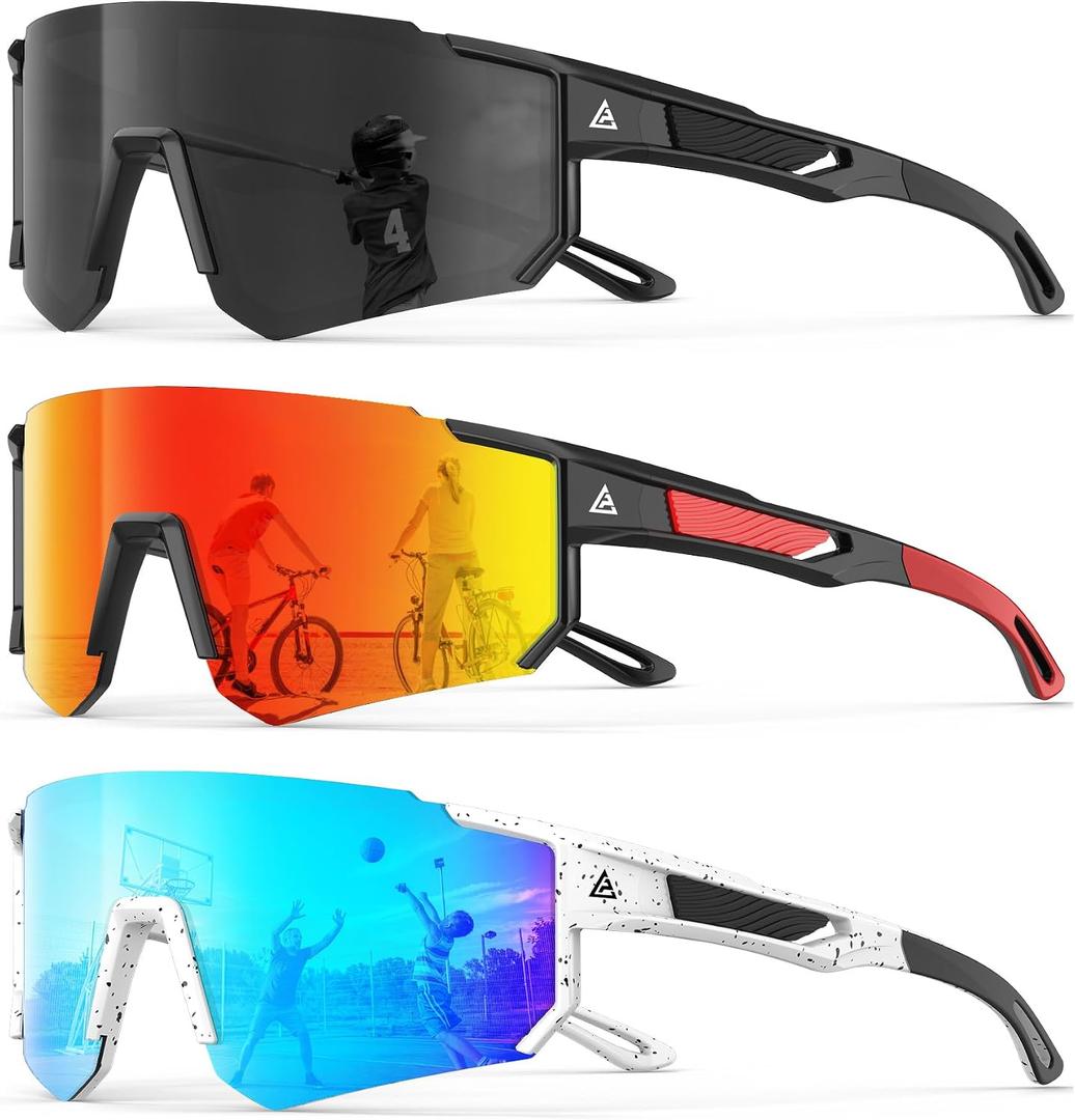 KALIYADI Kids-Sunglasses Toddler-Sunglasses Boys-Girls Youth-Sport-Sun-Glasses: Baseball Running UV400 Protection Age 6-14