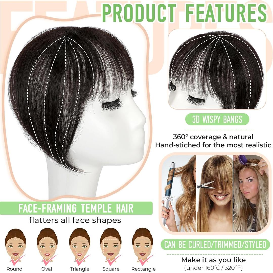 Bangs Hair Clip in Bangs 3603D Cover Hair Topper Synthetic HairPieces for Women 998