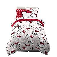 Franco Hello Kitty 7 Piece Full Bedding Set with Reversible Comforter, Sheets, Pillowcases & Shams + Hello Kitty Plush Cuddle Pillow Buddy