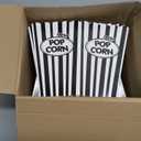 Xinnun 100 Pack Popcorn Boxes Classic Black White Stripe Paper Popcorn Buckets Disposable Oil Proof Container Vintage Retro Open Top Holders for Movie Night Supply Theater Carnival Party
