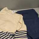 Tanming Women's Lounge Sets 2 Piece Outfits Knitted Pullover Sweater Tops Wide Leg Pants Tracksuit (Medium, Navy)