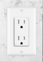 BESTTEN 15 Amp Decorator Receptacle Outlet, Standard Electrical Wall Outlet for Residential and Commerical Use, 15A/125V/1875W, Decor Wall Plate Included, UL Listed, 3 Pack, White