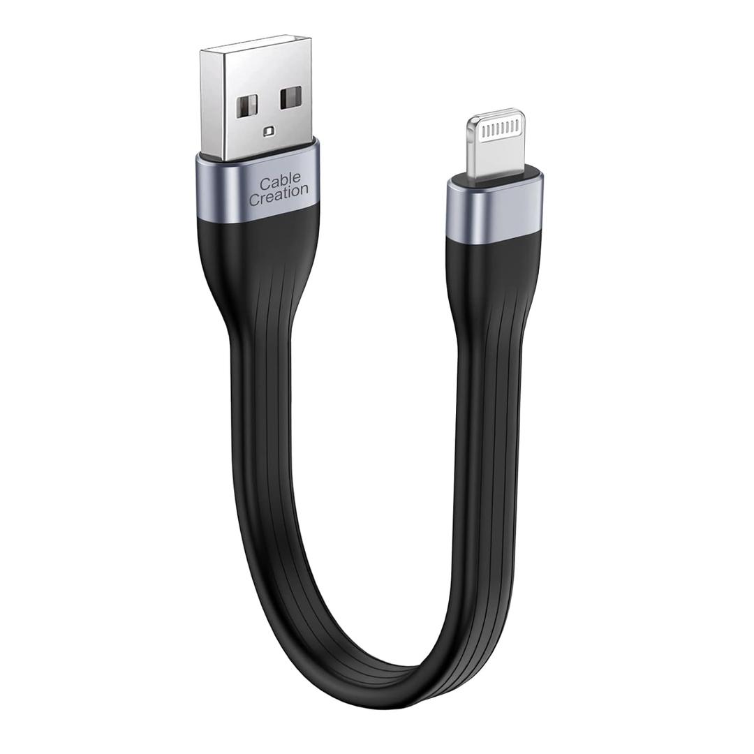 CableCreation MFi Certified iPhone Charging Cable - Short 15 cm, USB to Lightning, Fast Charging, Compatible with iPhone 14/14 Pro Max/13/12/12 Pro/11/X/XR/8/8 Plus/7/6S/6/SE, iPad (black)