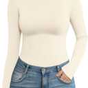 MANGOPOP Women's Mock Turtle Neck Long Sleeve Shirts Fitted Fall Winter Undershirt Tight Tops Slim Fit Basic Tee (Black, XL)