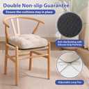 IASEAHK Chair Cushions, Foam Dining Chair Cushions, Tufted Indoor Chair Pads, Set of 6, Beige, 16.5 x 16.5 x 3.5, Pack of 6