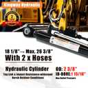 Kingway Hydraulic Top Link Cat. 1-1 with Locking Block Min. 18 1/8 Max. 26 3/8 with 2 x Hoses Stroke. 8 1/4" - 7800 lbs Push Force, 5000 lbs Pull Force, Dual Check Valves