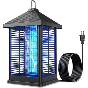 Bug Zapper Indoor & Outdoor with Auto Smart Light Sensor, 4000V Electric Mosquito Zapper, Insect Fly Trapper, Covers 2100sqft, IPX4 Waterproof Mosquito Lamp for Patio, Garage, Backyard, Porch
