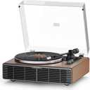Vinyl Record Player, All-in-one Record Player with Built-in Speakers, Bluetooth Turntable for High Fidelity Sound, Aux-in Functionality, 2 Speed, for Sound Enjoyment and Home Decor