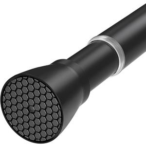 QINGYUN Black Tension Curtain Rod 28 to 48 Inch Spring Rod No Drilling Adjustable Shower Curtain Rod for Windows, Bathrooms, Closet, Kitchen