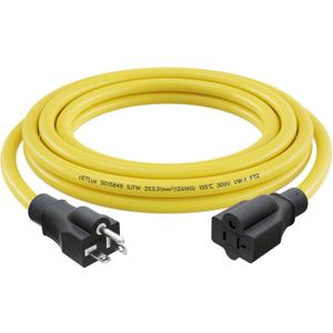 FIRMERST Nema 5-20P Extension Cord 20 Amp Nema 5-15/20R T-Blade Plug 12 Feet 125V