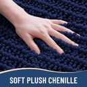 Arotive Luxury Bathroom Rugs 36x24, Extra Soft Thick Absorbent Shaggy Chenille Bath Rugs, Non-Slip Machine Wash Dry, Bath Mats for Bathroom Floor, Tub and Shower, Home Decor Accessories, Navy