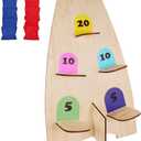 NI-ROU Vertical Cornhole Game with 8pcs Bags Wood Bean Bag Toss Games for Kids and Adults Outdoor & Indoor Use