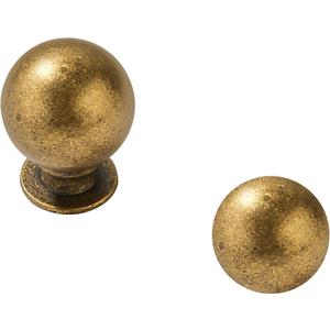 khtmeware 10 Pack 1 Inch Vintage Antique Brass Cabinet Knobs Aged Brass Small Ball Kitchen Cabinet Hardware Drawer Knobs Pulls for Drawers.