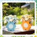 Cinnvoice 6 Pcs Wooden Centerpieces Flower Boxes Rustic Farmhouse Tabletop Decor for Baby Shower Bridal Shower Wedding Home Shelf Display Summer Holiday Party Favor Boxes(Daisy)