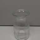 New 2026 Design Ribbed Glass Vase Wide - 8 Inch Tall Ribbed Vase for Wedding Reception, Home Decor, Housewarming Gift (Clear) Decorative Flower Vases - Bud Vase for Centerpieces Cylinder Vases