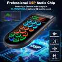 M300 Small Handheld Sound Card Set for Beginner Singing & Live Streaming, Voice Changer with Reverb/Vocal Enhancement/Sound Effects, w/AUX/Type-C/Bluetooth in, Includes Condenser Mic & Headphones