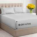 Extra Deep Twin Sheet Set - 4 Piece Breathable & Cooling Sheets - Hotel Luxury Bedding Set with 18-24 Inch Extra Deep Pockets - Easy Fit - Super Soft, Wrinkle Free and Comfy - French Grey, Twin Size (03 - French Grey)