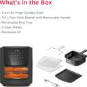 Frigidaire 5-in-1 Air Fryer Combo Oven with Viewing Window, Large 12.6 QT Capacity, Digital Display, 5 Cooking Modes, 7 Recipe Presets, Automatic Shake Reminder, PFAS-Free Cooking Surfaces, Black