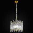 Modern Crystal Pendant Lighting Gold 11.8in Pendant Lights Square Glass Chandeliers, Adjustable Pendant Light Fixture for Kitchen Island Bedroom Living Room Dining Room Corridor(1Pack)
 Gold