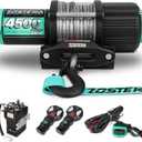 4500lbs ATV/UTV Winch with Synthetic Rope, Electric Boat Trailer Winch 12V, Waterproof Winch with 2 Wireless Remotes &Wired Switch,with Mounting Plate,Aluminium Fairlead