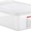 Araven Airtight Container, Food Pan with Lid for Storage in Kitchen and Restaurant, 14.4 Qt, 1 Count, Clear