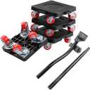 Heavy Duty Furniture Lifter Tool Sets with 4 Sliders and Crowbar,Furniture Mover with 4 360 Rotation Wheels,660 Lbs Capacity,for Moving Heavy Furniture, Refrigerator, Sofa, Cabinet(6 Pcs/Set)