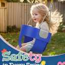 High Back Full Bucket, Toddler Swing with Coated Chains & Triangle Dip Pinch Protection for Safety, Baby Swing Outdoor with Locking Buckles, Toddler Bucket Swing for Backyard, Playground, Blue