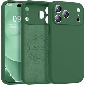 Ktele Magnetic for iPhone 17 Pro Max Case [Compatible with Magsafe] [Premium Silicone Satin-Smooth Touch] Slim Shockproof Anti-Scratch Microfiber Lining Case, 6.9 inch, Green