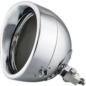 FATECIM Motorcycle 7" Round Headlight Bucket Housing with Visor 7 Inch LED Headlamp Shell Protective Cover Heavy Duty Universal for Harley Kawasaki Honda Yamaha Suzuki Chopper Cafe Racer Bobber Chrome