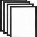 MECCANIXITY 4pcs Self Adhesive Magnetic Poster Frame Wall Sign Holder, 8.5"x11" Magnetic Picture Frame Document Display Window Sign Wall Mount for Home Office Store Restaurant,Black