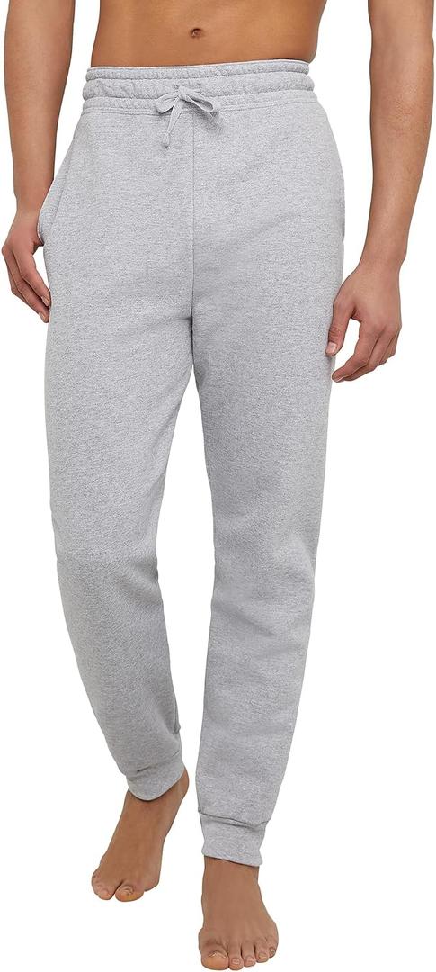 Hanes Men's Joggers, EcoSmart Fleece Sweatpants for Men, Men's Lounge Pants, 30.5" (Gray, L)