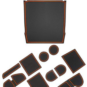 auovo Anti-dust Mats for Subaru Crosstrek and Impreza Accessories 2018-2023 1PCS Dashboard Mat 14PCS for Center Console Cup Holder Coasters Door Slot Liner Mats Pads Car Interior Accessories(Orange)
