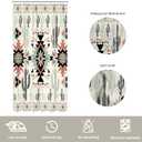 Newsely Small Stall Rv Western Aztec Cactus Shower Curtain 36Wx72H Inch Camper Southwest Boho Geometric Ethnic Shower Curtain Bathroom Set African Waterproof Bath Decoration Accessories Home Decor (A-01green Black)