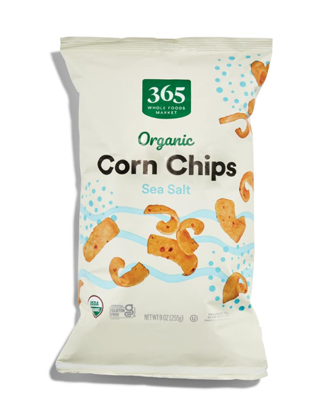 365 by Whole Foods Market, Organic Sea Salt Corn Chips, Vegan, Gluten-Free, 9 Ounce