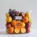 1.5 Inch USE First Stickers Food Service Inventory Control Labels Trilingual Product Labels Orange - 500 Stickers Per Roll (10 Rolls)