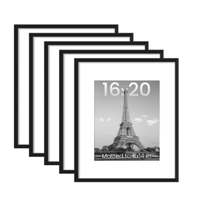 upsimples 16x20 Picture Frame, Gallery Wall Frames Set of 5, Black Poster Frame Collage Wall Decor, 11x14 Picture Frame with Mat for Family, Baby, Hallway, Christmas 
