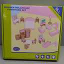 WOODMAM Wooden Dollhouse Furniture Set, 22 PCS Doll House Accessories Including 5 Room Kits, Little People House Furniture Toy Gift for Girls Boys Age 3+, Miniature Dollhouse Furnishing