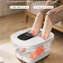 RIKE Collapsible Foot Spa with Fast PTC Heating and Massage, 14 Temp Control Precise Heated Foot Bath, Smart Digital Touch Screen & Ambient Light, 6 Rollers & Pumice Stone, Space Saving for Home