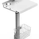 Adjustable Rolling Medical Cart: Pneumatic Mobile Workstation with iPad Enclosure for 9.7-13" iPad and Tablet - Ideal for Hospital Dental Clinic Office