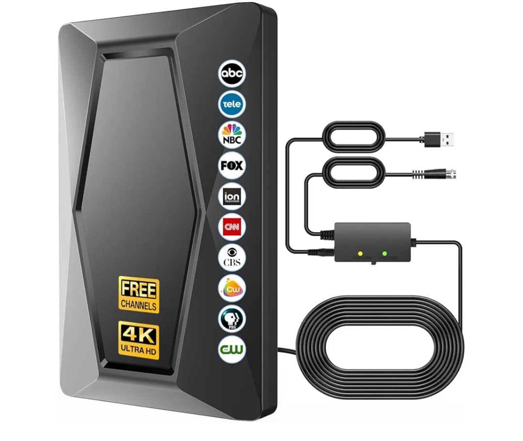 TV Antenna Indoor Antenna for Smart TV Long Range Reception HD Digital Antenna Outdoor with Amplifier Signal Booster for Local Channels Supports 4K 1080p