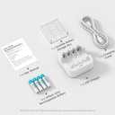 Rechargeable AAA Lithium 1.5V Batteries - Full-Recharged 4 Pack with 2H Ultra Fast Charger for Household Office Devices, Long-Lasting High-Capacity 1100mWh, Cycle Times up to 1300x, Constant Output