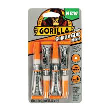 Gorilla Clear Glue, Four 3 Gram Tubes (Pack of 1) - Crystal Clear, All Purpose, and Water Resistant