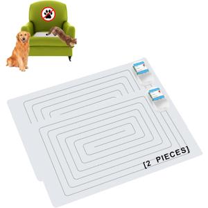 SEERWAY Scat Pet Shock Mat 2 Pieces, Shock Pads for Dogs and Cats Training Indoor, Electric Repellent Mat Keeps Pets Off Couch, Sofa, Countertop, 3 Modes, 2 Pieces Same Size, Battery Operated