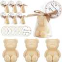 Leelosp 40 Set Small Bear Soaps Baby Shower Favors with Organza Bags Thank You Gift Tags Handmade Mini Cute Bear Soap for Baby Shower Wedding Gender Reveal Party Guests (Beige)