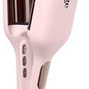 L'ANGE Hair SculptWaver Titanium Deep Wave | 1.3 Inch Hair Crimper for Effortless Beach Waves | 3 Barrel Hair Waver with Adjustable Heat | Dual Voltage & Smart Timer | Blush - Large