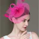Fascinators Hats with Gloves Set for Women 20s 50s Cocktail Tea Party Wedding Costume Headwear