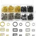 XGNG 360PCS Zinc Alloy Shoulder Strap Buckle Bra Strap Hooks Metal Bathing Suit Clips Clasp Adjustment Slider for Sewing Bikini Swimsuit Lingerie Rings Halter Tops